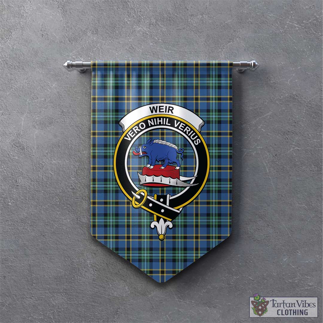 Tartan Vibes Clothing Weir Ancient Tartan Gonfalon, Tartan Banner with Family Crest