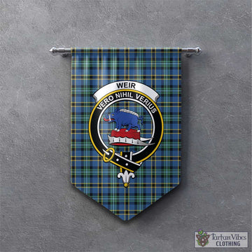 Weir Ancient Tartan Gonfalon, Tartan Banner with Family Crest