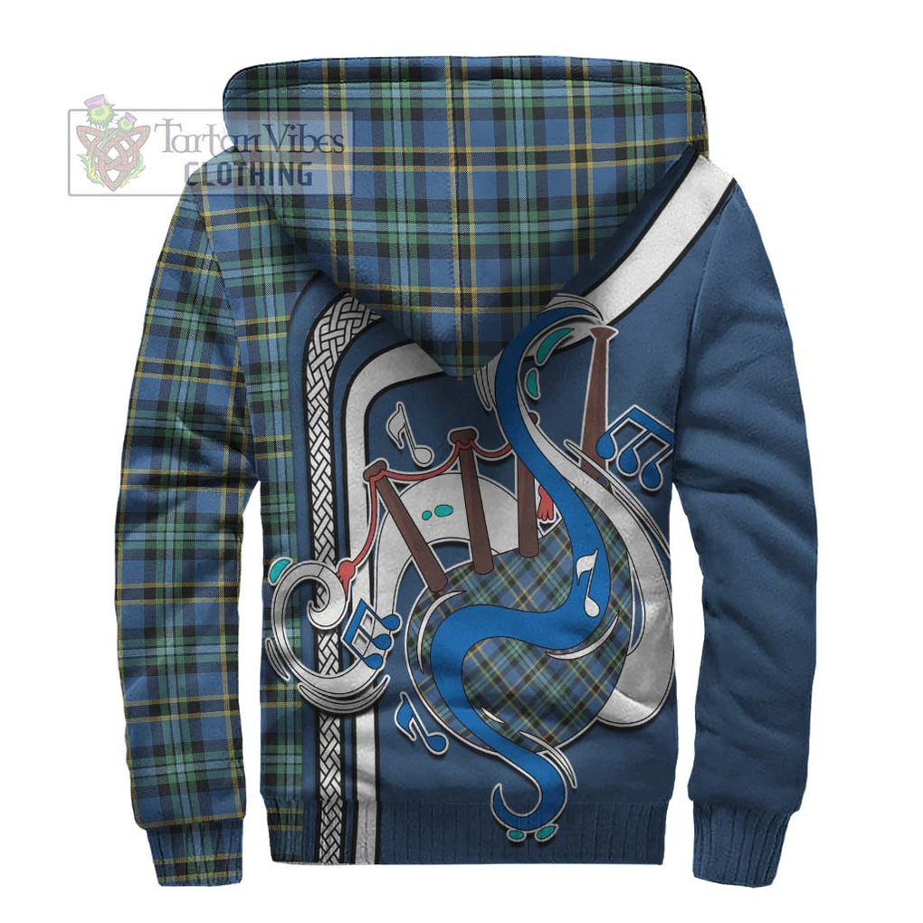 Weir Ancient Tartan Sherpa Hoodie with Epic Bagpipe Style - Tartanvibesclothing Shop