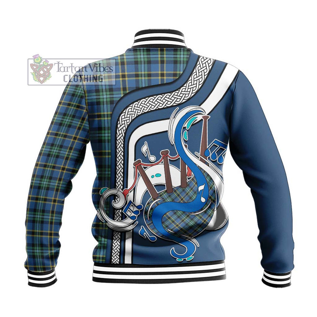 Tartan Vibes Clothing Weir Ancient Tartan Baseball Jacket with Epic Bagpipe Style