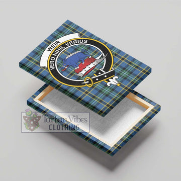 Weir Ancient Tartan Canvas Print Wall Art with Family Crest