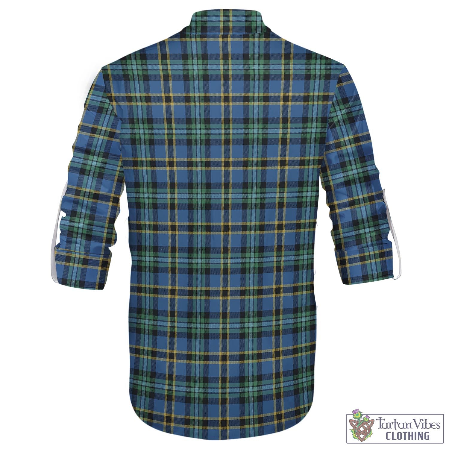 Tartan Vibes Clothing Weir Ancient Tartan Men's Scottish Traditional Jacobite Ghillie Kilt Shirt with Family Crest