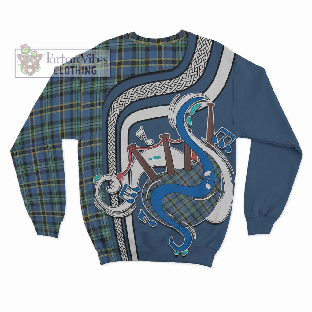 Tartan Vibes Clothing Weir Ancient Tartan Sweatshirt with Epic Bagpipe Style