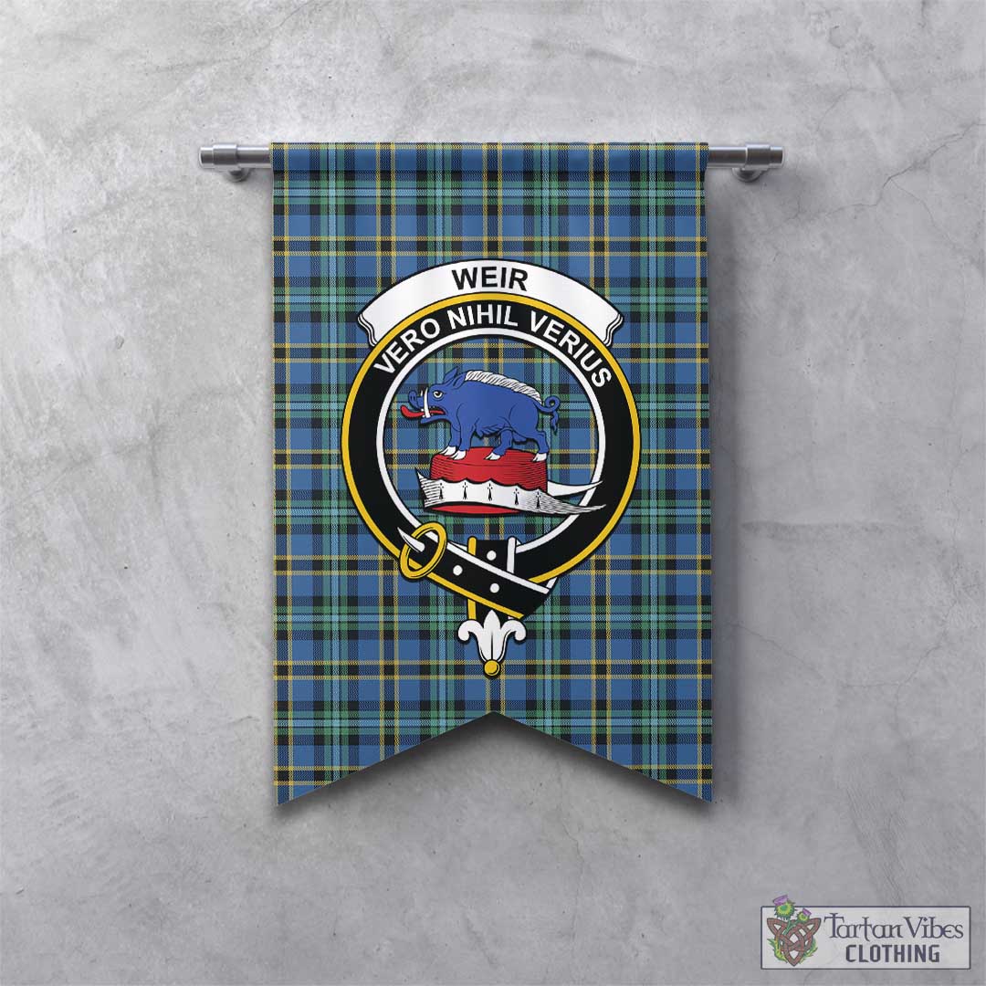 Tartan Vibes Clothing Weir Ancient Tartan Gonfalon, Tartan Banner with Family Crest