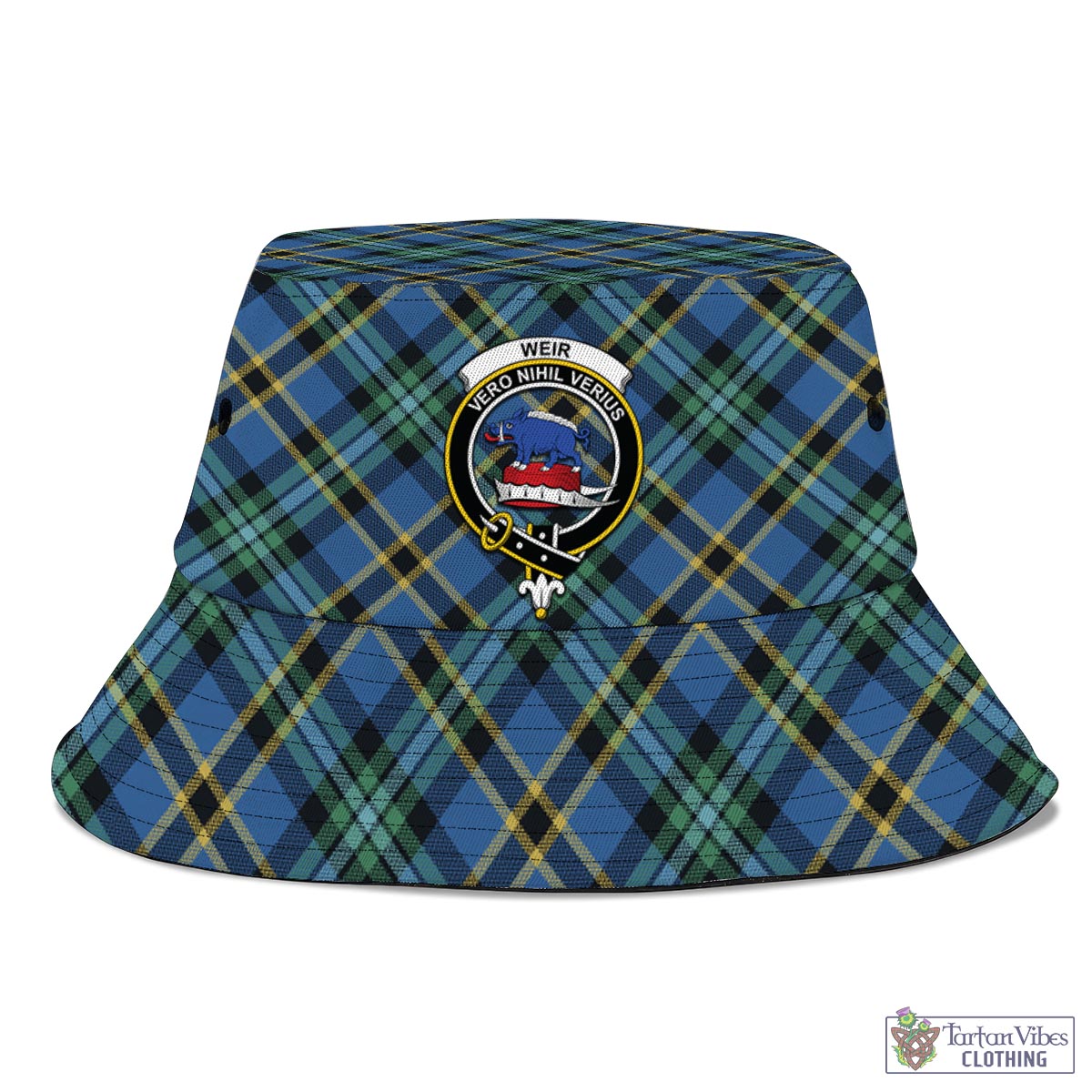 Tartan Vibes Clothing Weir Ancient Tartan Bucket Hat with Family Crest