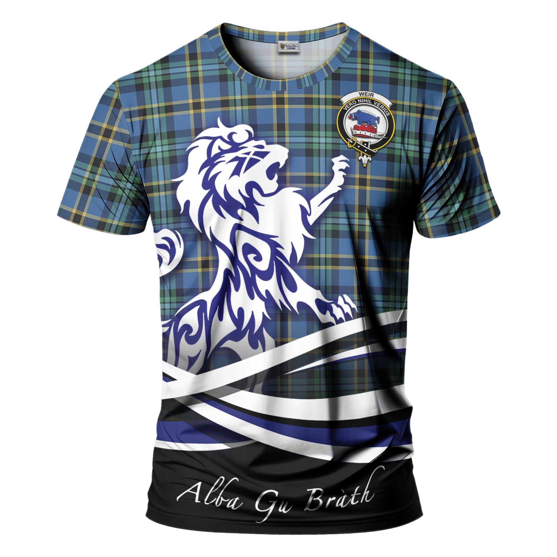 weir-ancient-tartan-t-shirt-with-alba-gu-brath-regal-lion-emblem