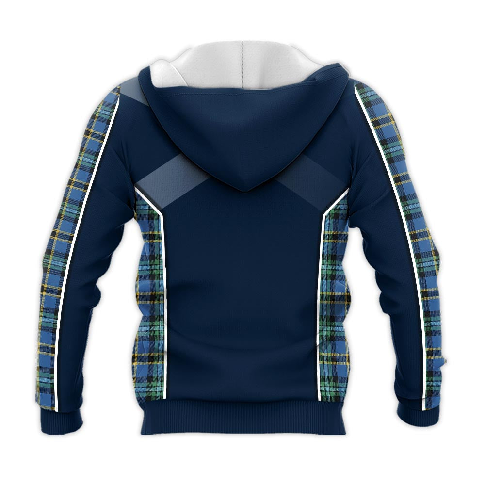 Tartan Vibes Clothing Weir Ancient Tartan Knitted Hoodie with Family Crest and Scottish Thistle Vibes Sport Style