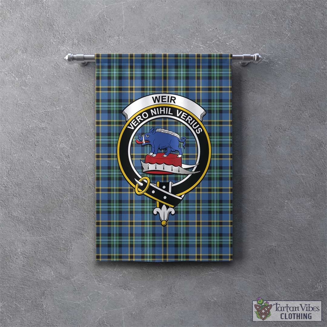 Tartan Vibes Clothing Weir Ancient Tartan Gonfalon, Tartan Banner with Family Crest