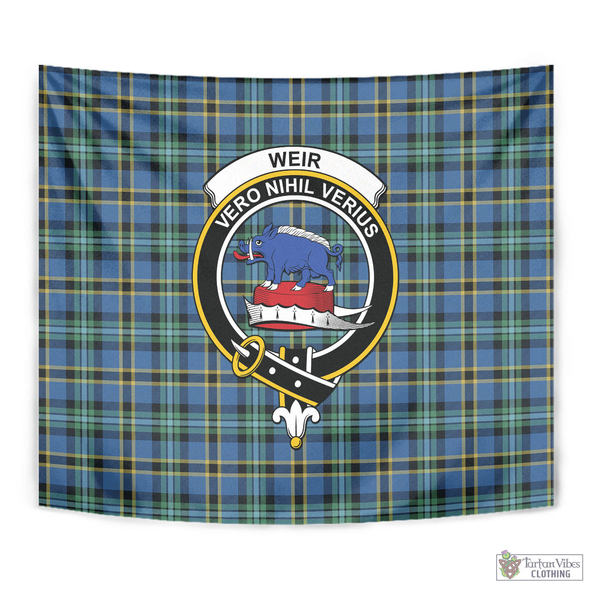 Tartan Vibes Clothing Weir Ancient Tartan Tapestry Wall Hanging and Home Decor for Room with Family Crest