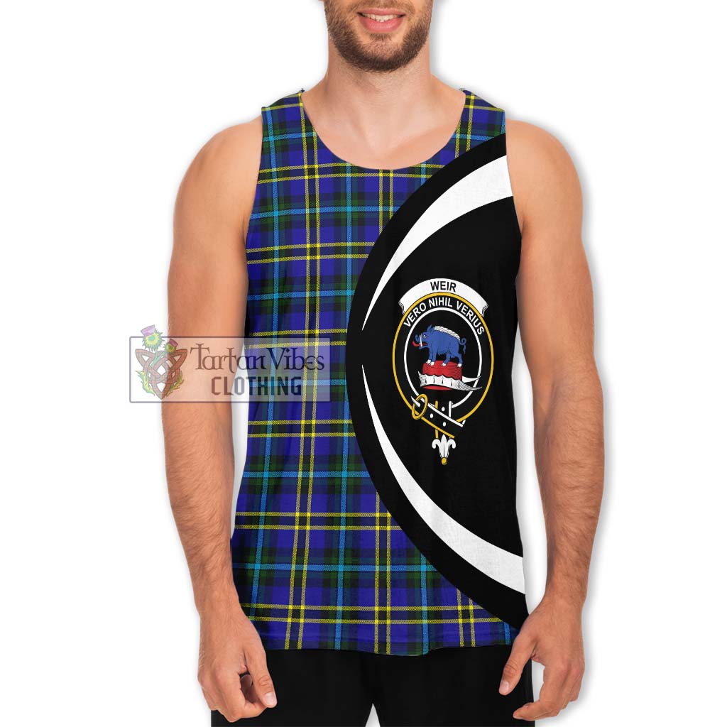 Tartan Vibes Clothing Weir Modern Tartan Men's Tank Top with Family Crest Circle Style