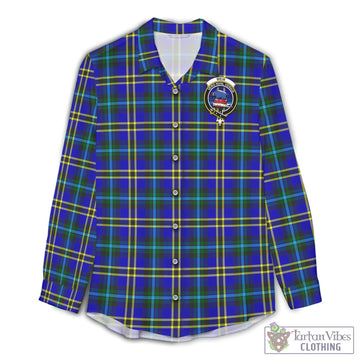 Weir Modern Tartan Women's Casual Shirt with Family Crest