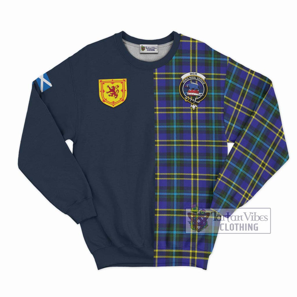 Tartan Vibes Clothing Weir Modern Tartan Sweatshirt with Scottish Lion Royal Arm Half Style