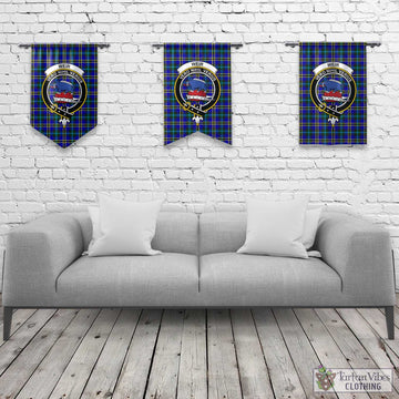 Weir Modern Tartan Gonfalon, Tartan Banner with Family Crest