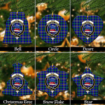 Weir Modern Tartan Christmas Ornaments with Family Crest