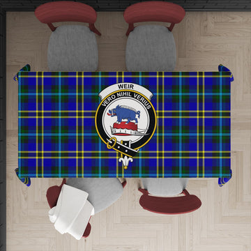 Weir Modern Tartan Tablecloth with Family Crest