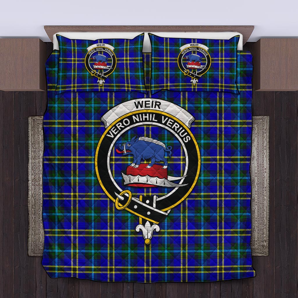 Weir Modern Tartan Quilt Bed Set with Family Crest