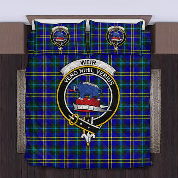 Weir Modern Tartan Quilt Bed Set with Family Crest