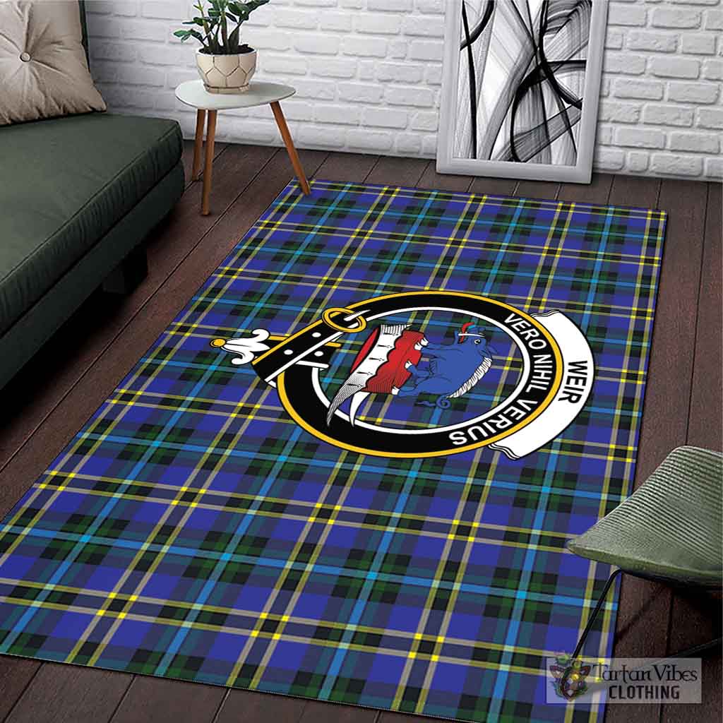 Tartan Vibes Clothing Weir Modern Tartan Area Rug with Family Crest