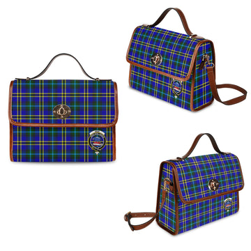 Weir Modern Tartan Waterproof Canvas Bag with Family Crest