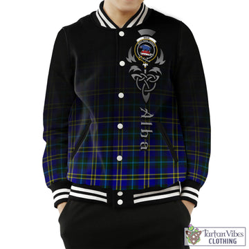 Weir Modern Tartan Baseball Jacket Featuring Alba Gu Brath Family Crest Celtic Inspired