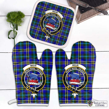 Weir Modern Tartan Combo Oven Mitt & Pot-Holder with Family Crest