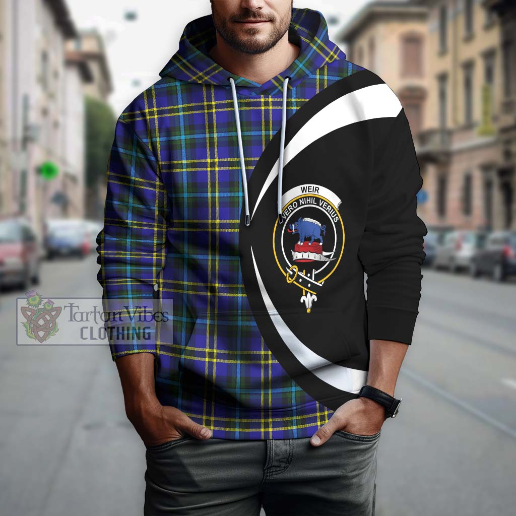 Tartan Vibes Clothing Weir Modern Tartan Hoodie with Family Crest Circle Style