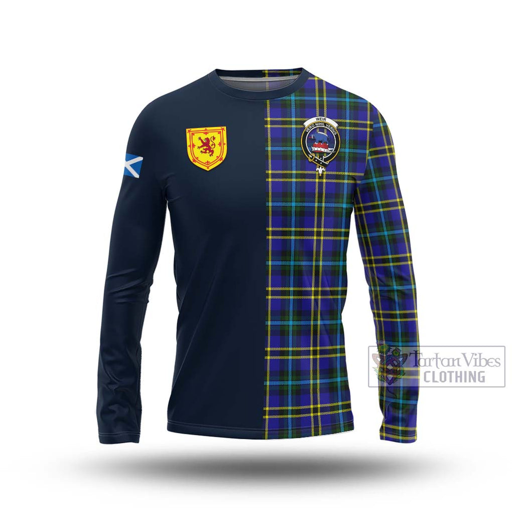 Tartan Vibes Clothing Weir Modern Tartan Long Sleeve T-Shirt with Scottish Lion Royal Arm Half Style