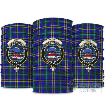 Weir Modern Tartan Neck Gaiters, Tartan Bandanas, Tartan Head Band with Family Crest