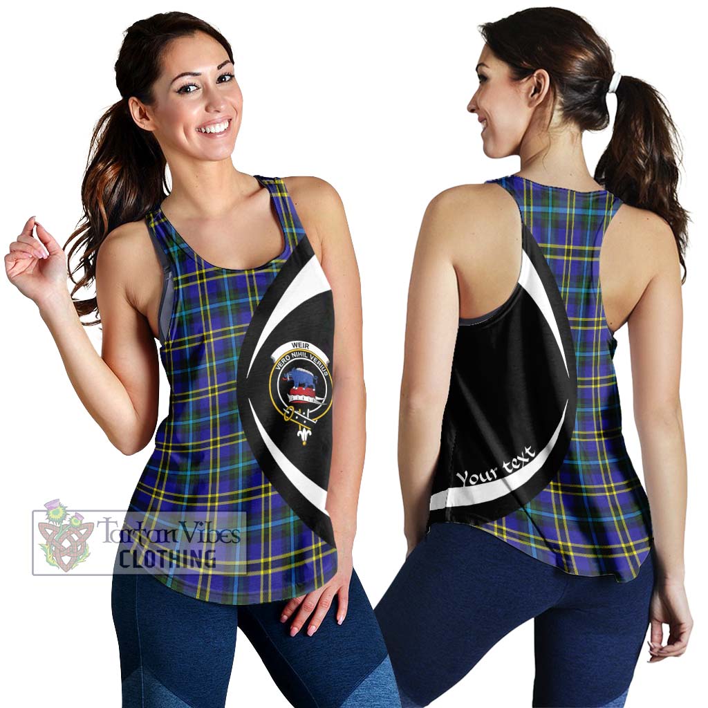 Weir Modern Tartan Women's Racerback Tanks with Family Crest Circle Style 4XL - Tartan Vibes Clothing