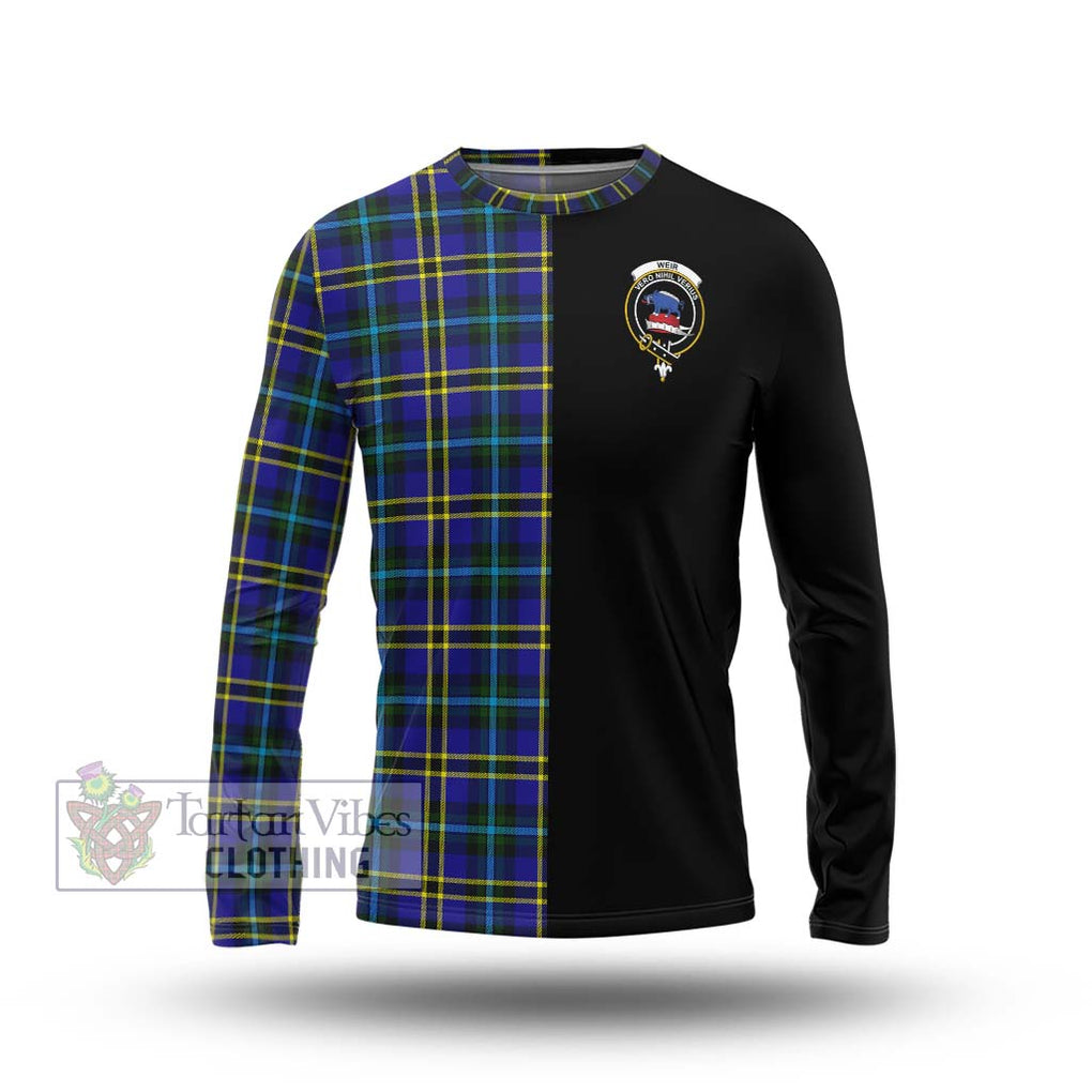 Weir Modern Tartan Long Sleeve T-Shirt with Family Crest and Half Of Me Style Unisex - Tartanvibesclothing Shop