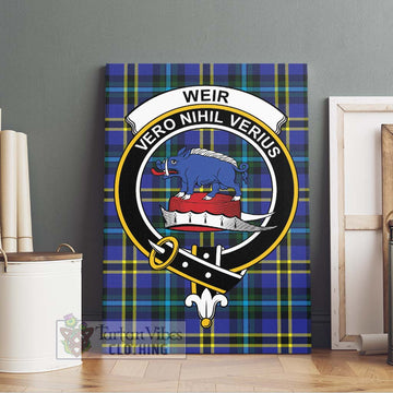 Weir Modern Tartan Canvas Print Wall Art with Family Crest