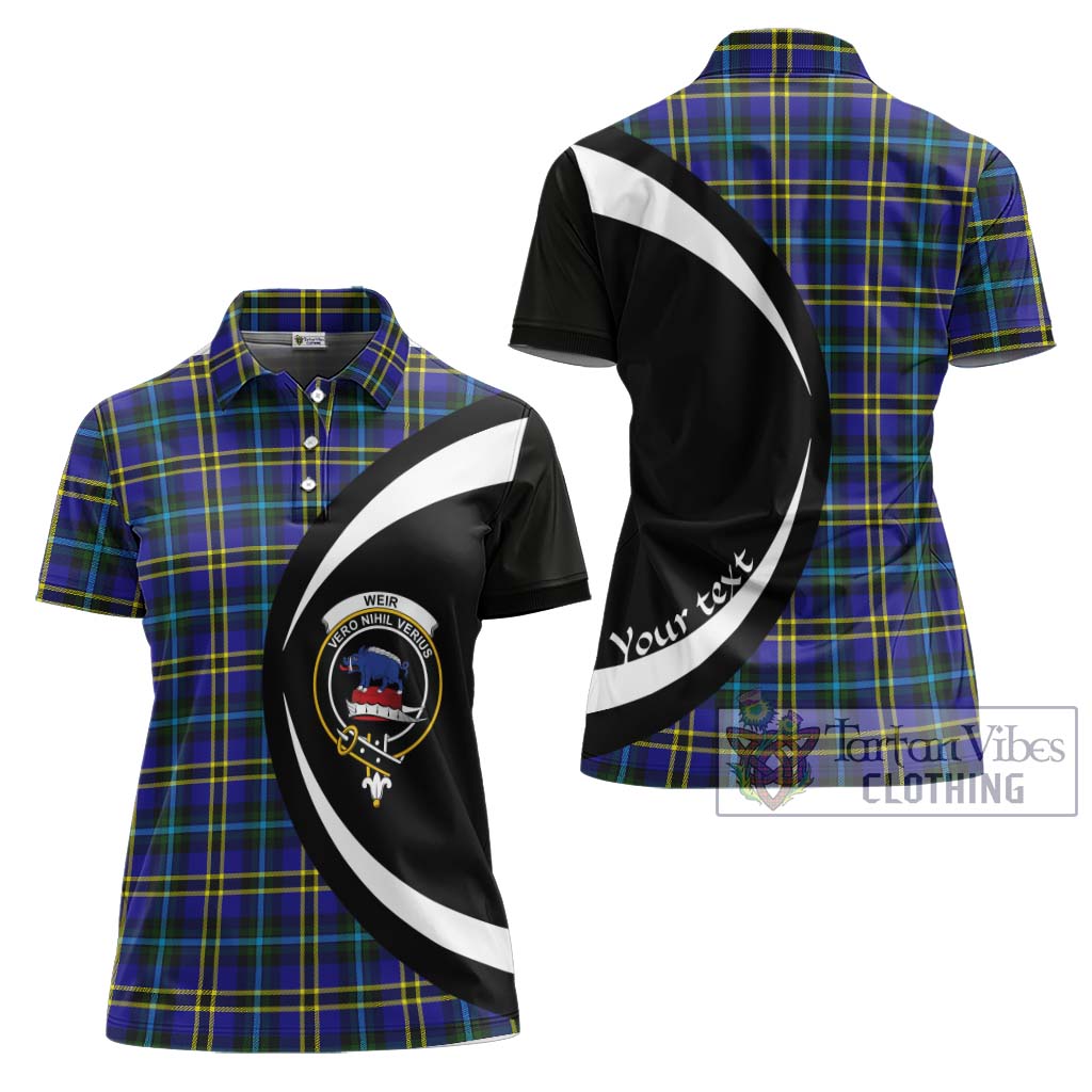 Tartan Vibes Clothing Weir Modern Tartan Women's Polo Shirt with Family Crest Circle Style