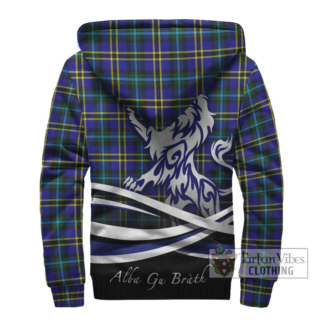 Weir Modern Tartan Sherpa Hoodie with Alba Gu Brath Regal Lion Emblem - Tartanvibesclothing Shop