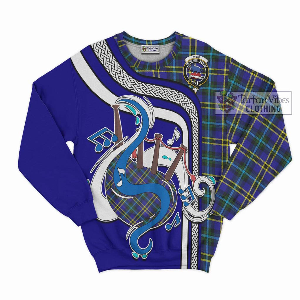 Tartan Vibes Clothing Weir Modern Tartan Sweatshirt with Epic Bagpipe Style