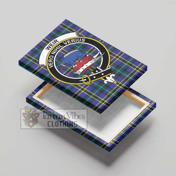 Weir Modern Tartan Canvas Print Wall Art with Family Crest