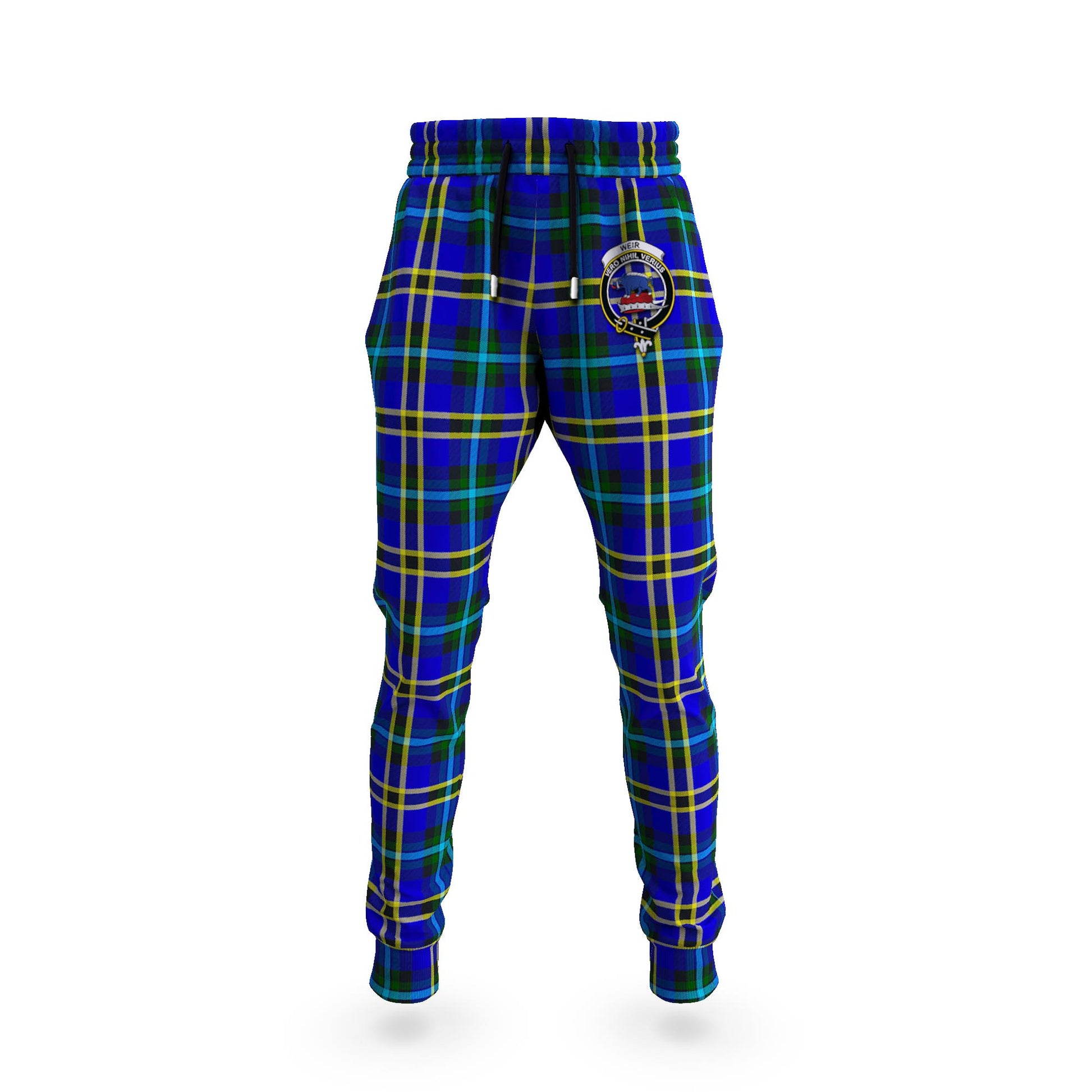 Weir Modern Tartan Joggers Pants with Family Crest 5XL - Tartan Vibes Clothing