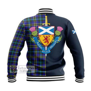 Weir Modern Tartan Baseball Jacket with Scottish Lion Royal Arm Half Style