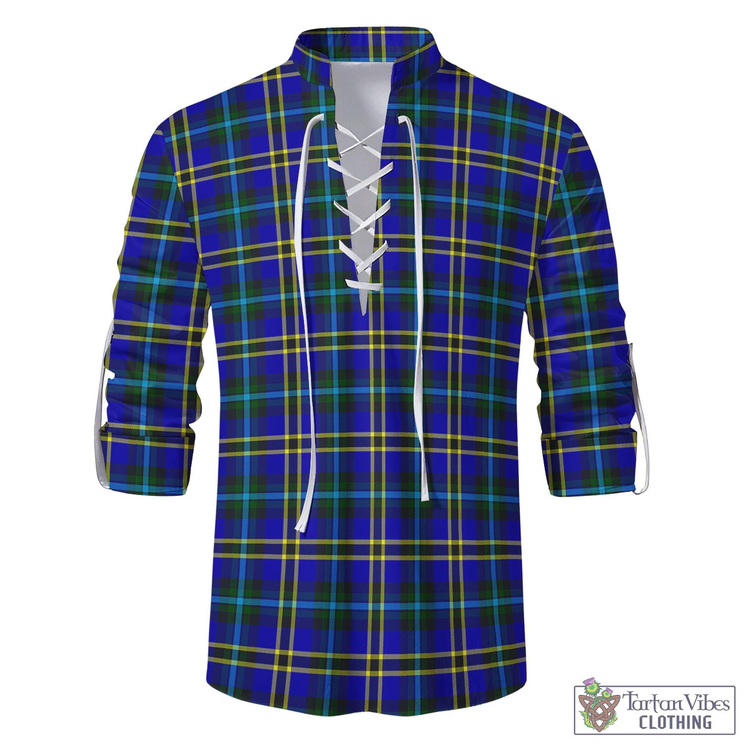 Tartan Vibes Clothing Weir Modern Tartan Men's Scottish Traditional Jacobite Ghillie Kilt Shirt