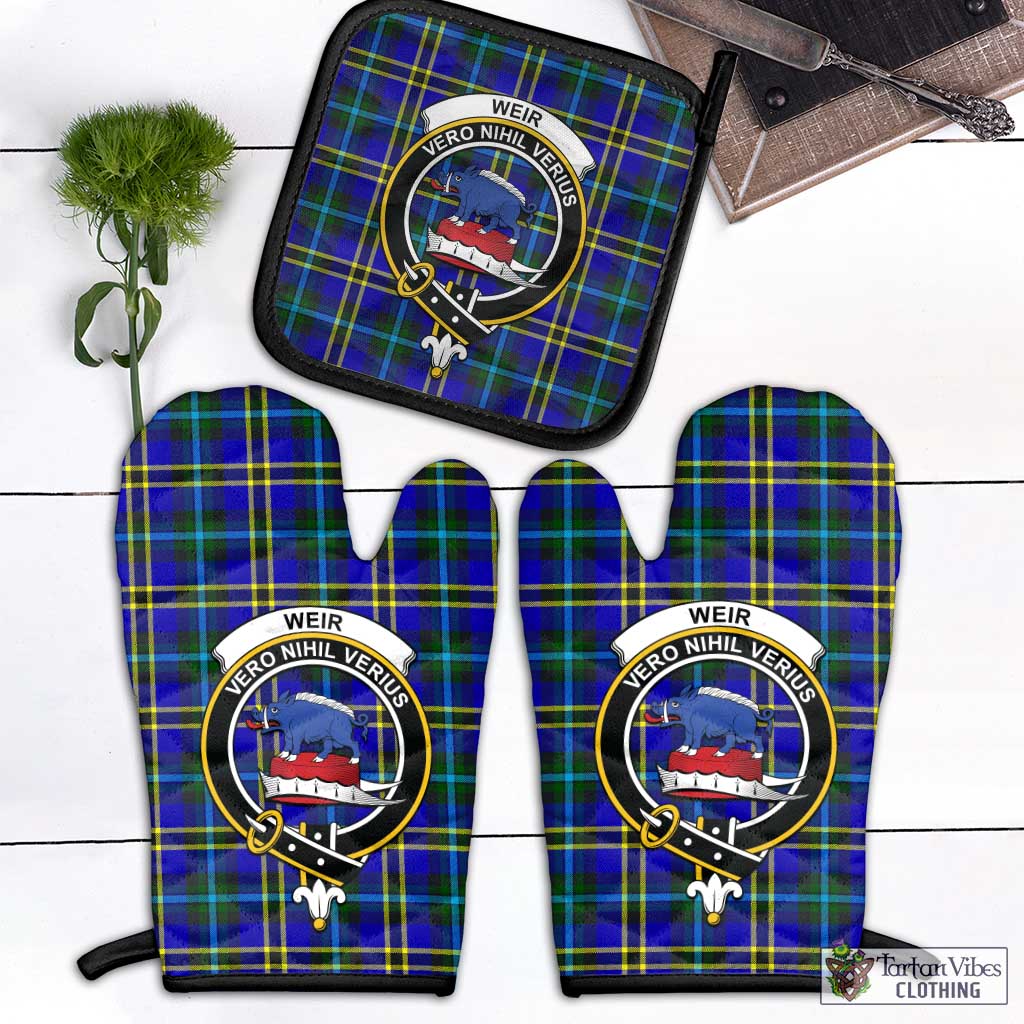 Tartan Vibes Clothing Weir Modern Tartan Combo Oven Mitt & Pot-Holder with Family Crest