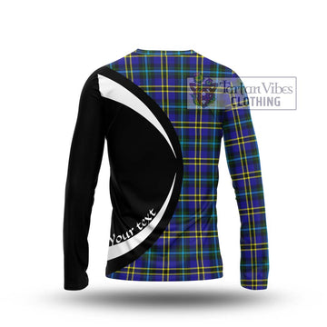 Weir Modern Tartan Long Sleeve T-Shirt with Family Crest Circle Style