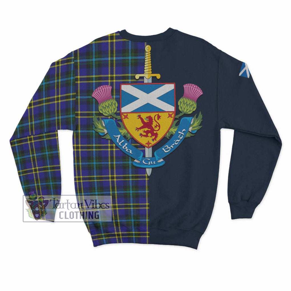 Tartan Vibes Clothing Weir Modern Tartan Sweatshirt with Scottish Lion Royal Arm Half Style