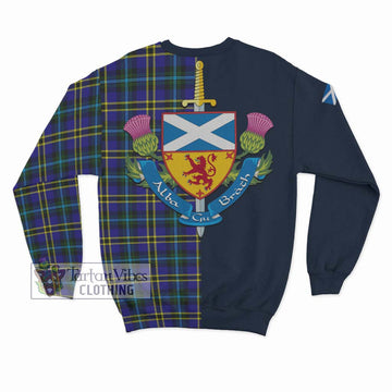 Weir Modern Tartan Sweatshirt Alba with Scottish Lion Royal Arm Half Style