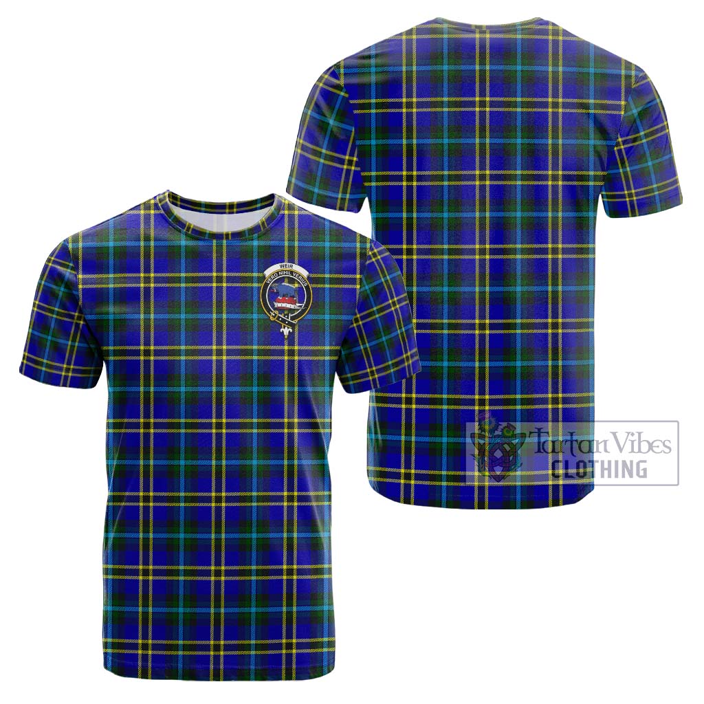 Tartan Vibes Clothing Weir Modern Tartan Cotton T-Shirt with Family Crest