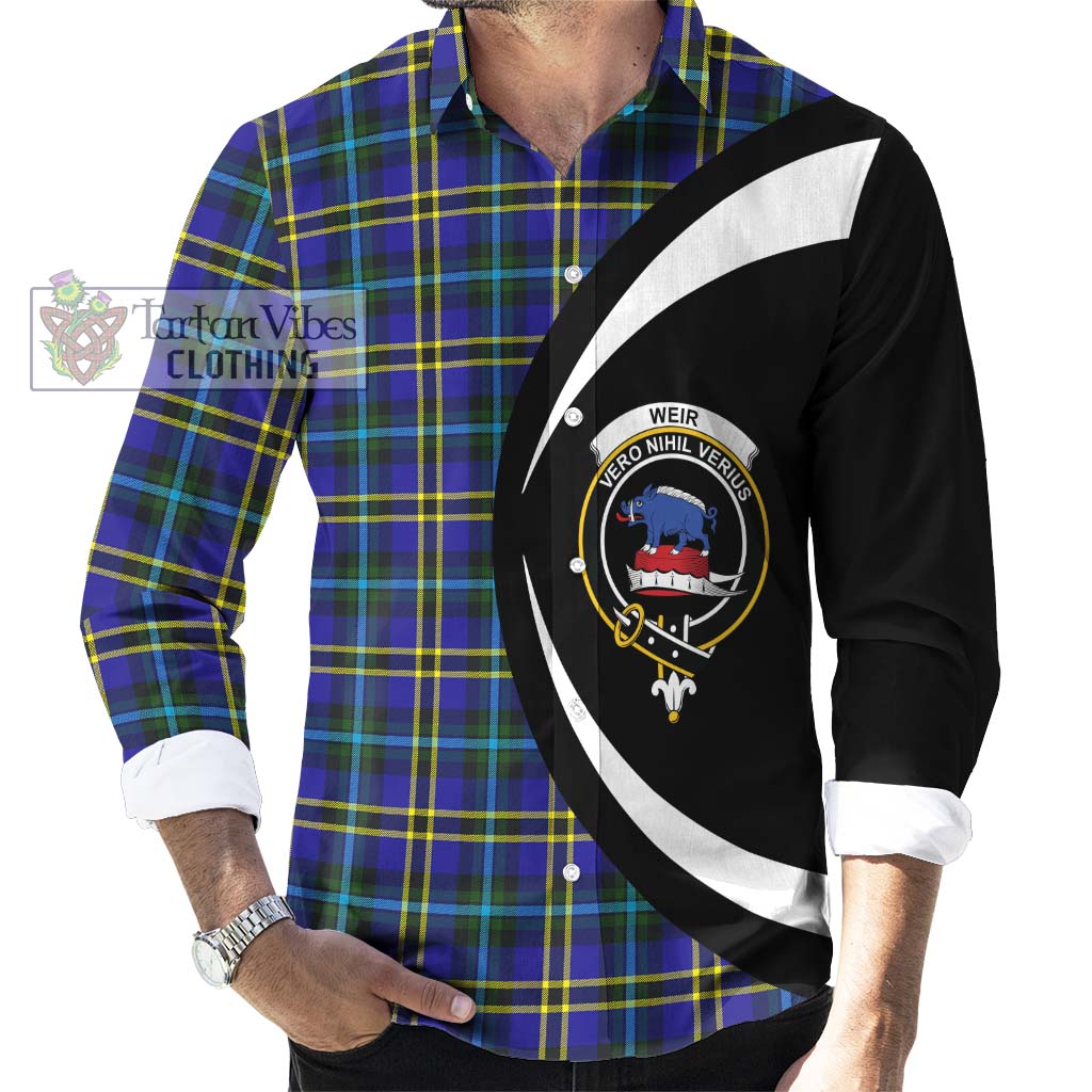 Tartan Vibes Clothing Weir Modern Tartan Long Sleeve Button Up with Family Crest Circle Style