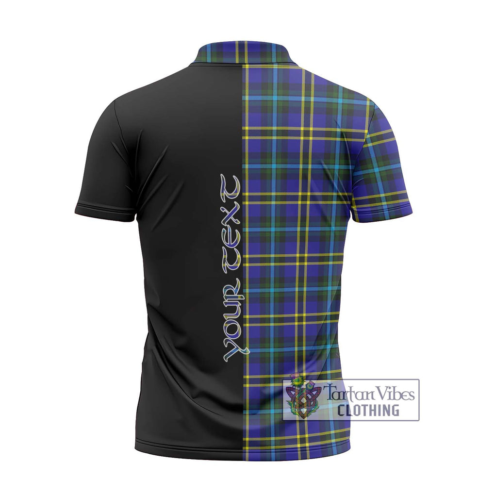 Weir Modern Tartan Zipper Polo Shirt with Family Crest and Half Of Me Style - Tartanvibesclothing Shop