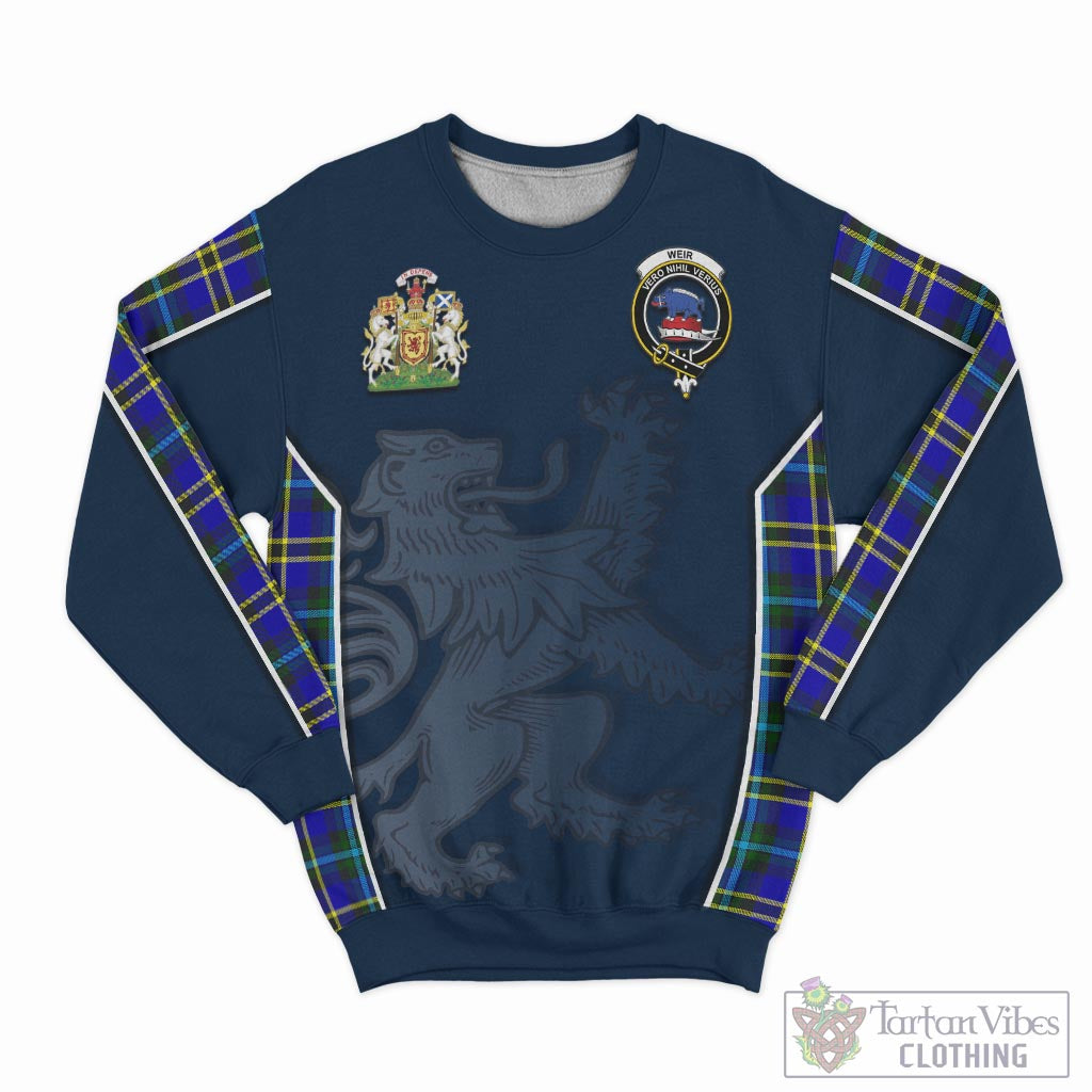 Tartan Vibes Clothing Weir Modern Tartan Sweater with Family Crest and Lion Rampant Vibes Sport Style