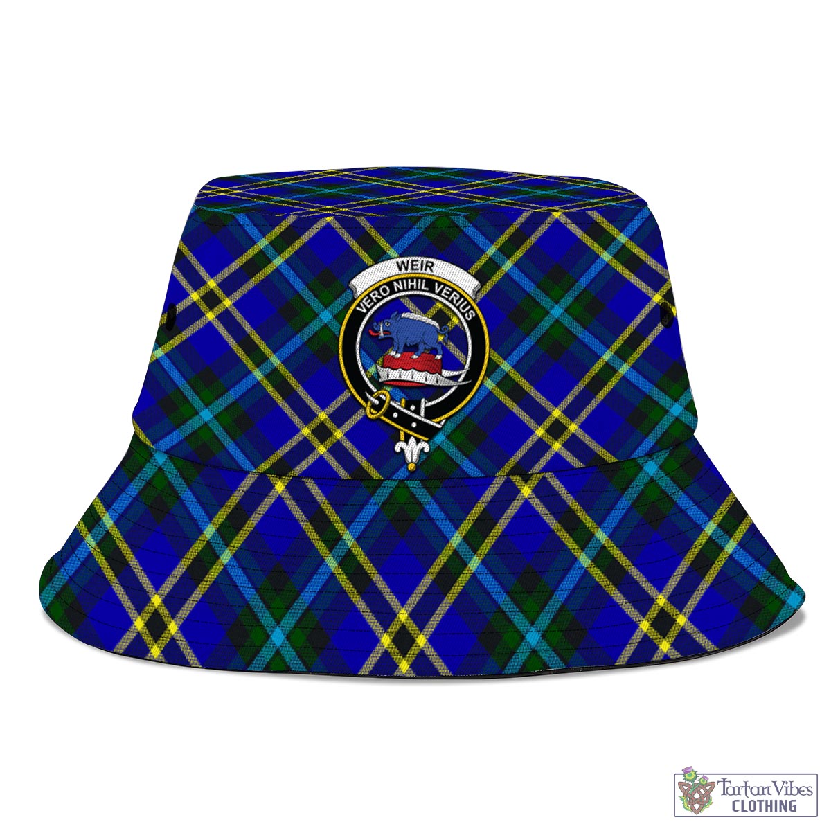 Tartan Vibes Clothing Weir Modern Tartan Bucket Hat with Family Crest