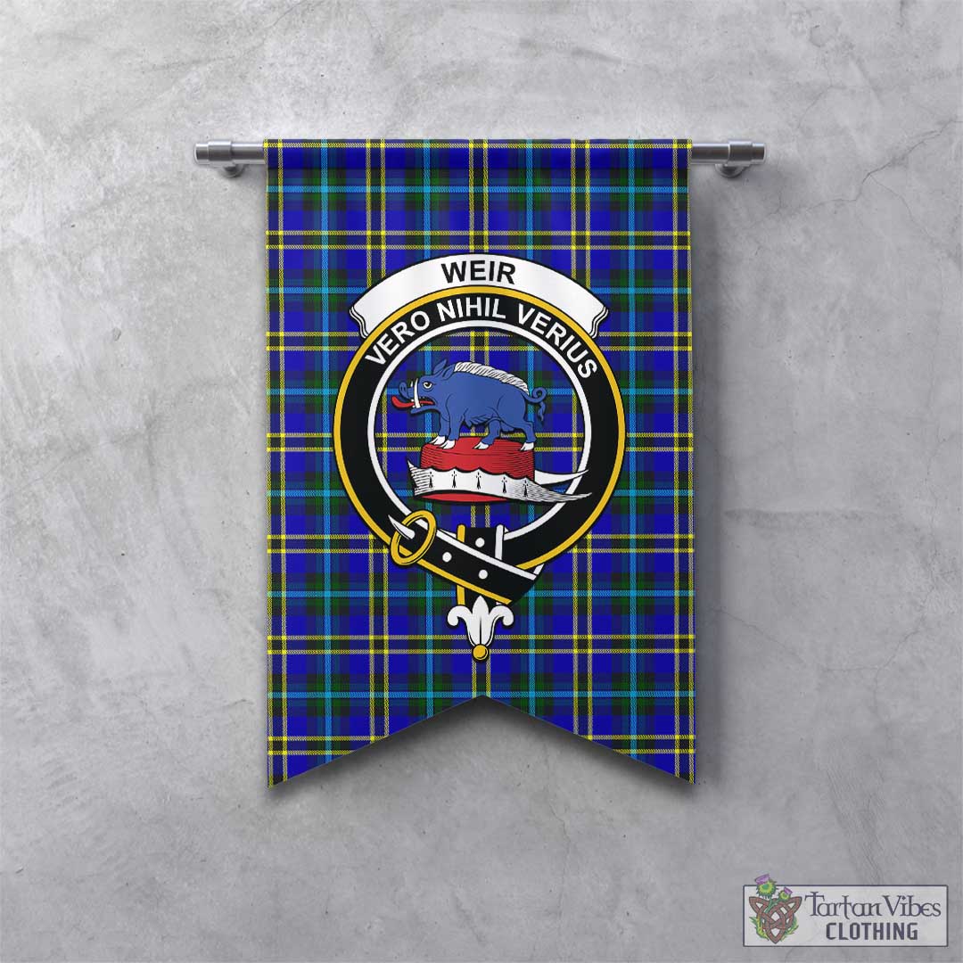 Tartan Vibes Clothing Weir Modern Tartan Gonfalon, Tartan Banner with Family Crest