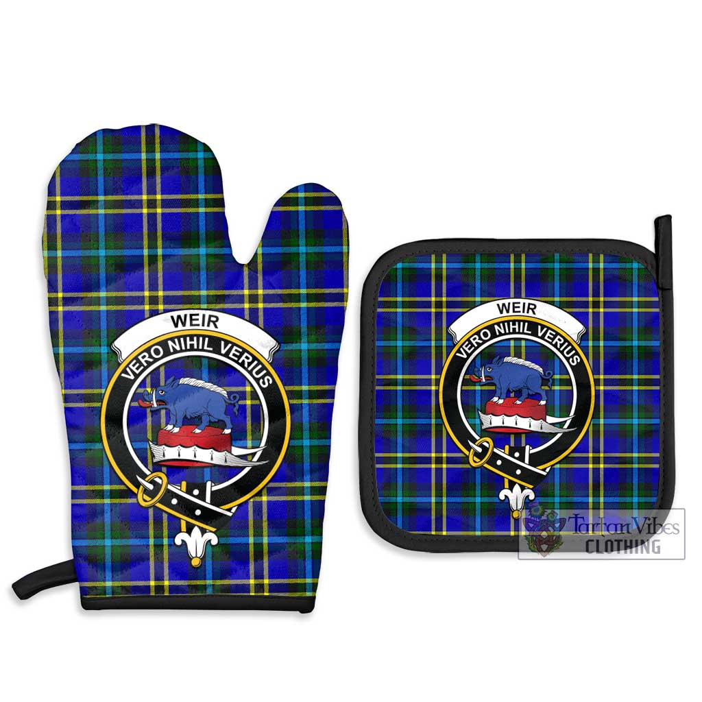 Tartan Vibes Clothing Weir Modern Tartan Combo Oven Mitt & Pot-Holder with Family Crest