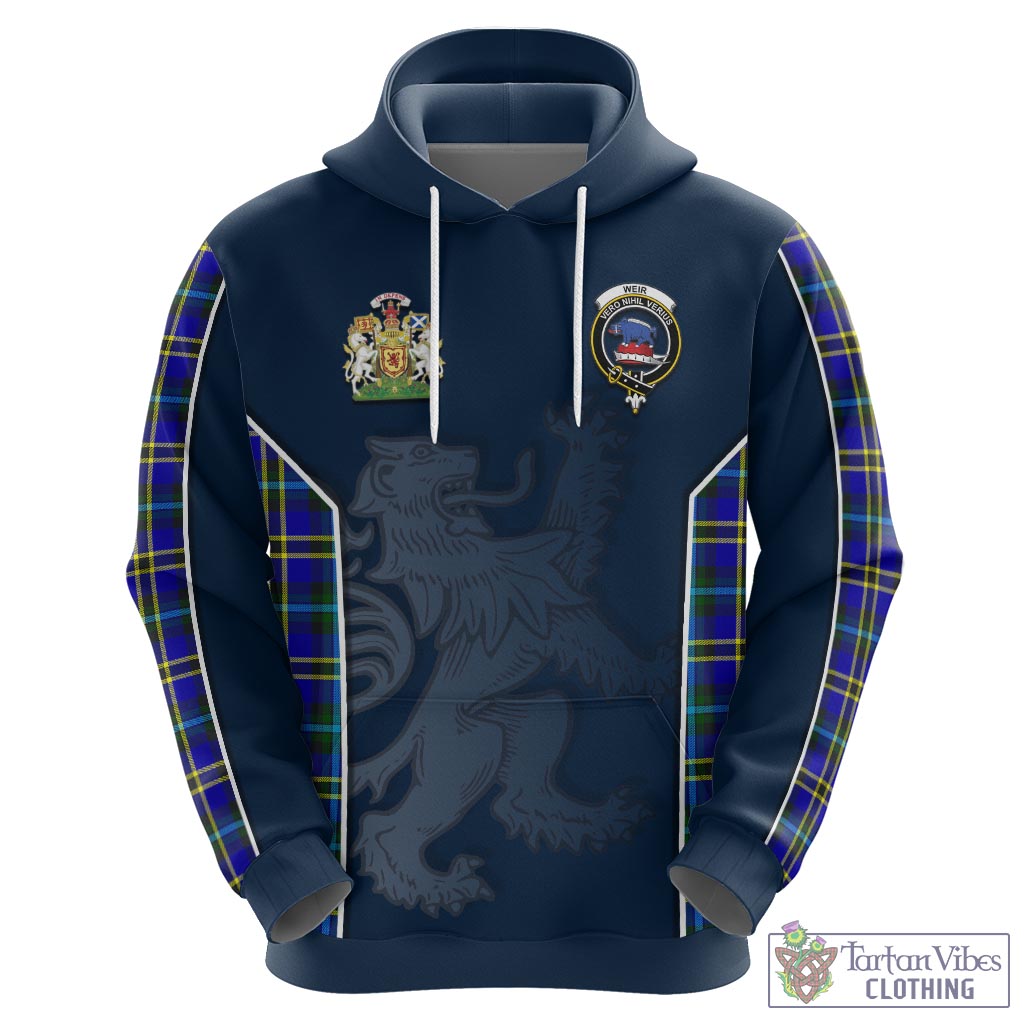 Tartan Vibes Clothing Weir Modern Tartan Hoodie with Family Crest and Lion Rampant Vibes Sport Style